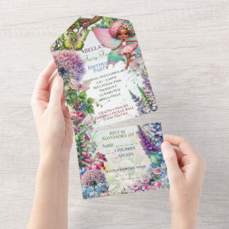 Magical Fairy Forest Erste Geburtstagsparty All In One Einladung