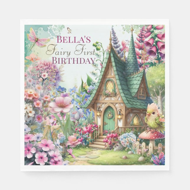 Magical Fairy Forest Party Napkin Serviette (Vorderseite)