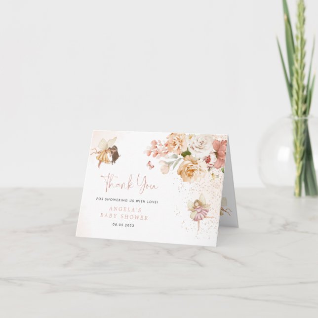 Magical Fairy Garden Baby Dusche Danke Karte (Vorderseite)