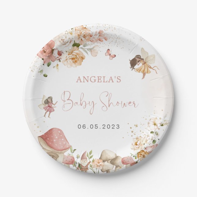 Magical Fairy Garden Baby Dusche Pappteller (Vorderseite)