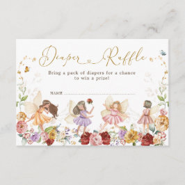 Magical Fairy Garden Blume Baby Diaper Raffles Begleitkarte