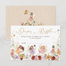 Magical Fairy Garden Blume Baby Diaper Raffles Begleitkarte