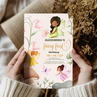 Magical Fairy Garden Pixie Girls 1. Geburtstag Einladung
