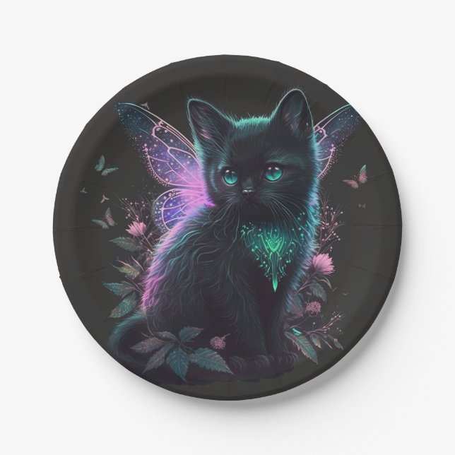 Magical Fairy Kitten Pappteller (Vorderseite)