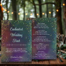 Magical Fairy Lights Woodland Outdoor Wedding Menükarte