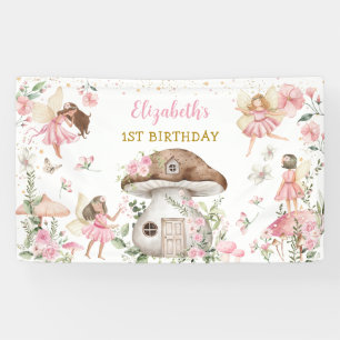 Magical Fairy Princess Pink Flower Girl Geburtstag Banner