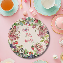 Magical Fairy Strawberry Garden Pixie 1. Geburtsta Pappteller