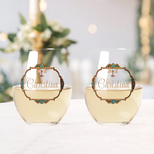 Magical Fairy Tale Fantasy Personalisiert Weinglas Ohne Stiel (Insitu (Hochzeit))