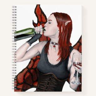 Magical Fairy Wine Bottle Fantasy Art Notebook Notizbuch