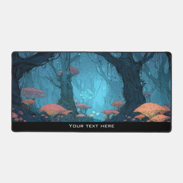 Magical Fantasy Enchanted Mushroom Forest Woodland Schreibtischunterlage (Vorderseite)