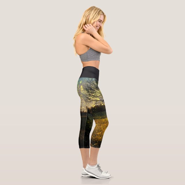 Magical fireflies dreamy landscape capri leggings (Rechts)
