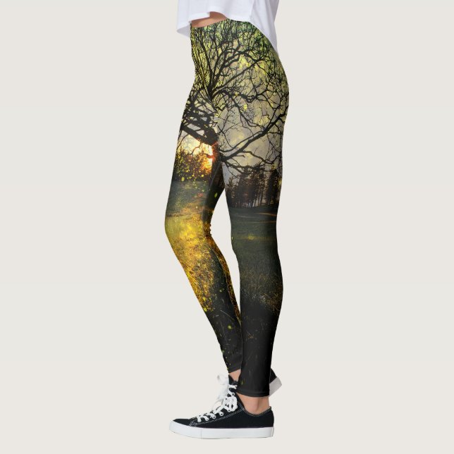 Magical fireflies dreamy landscape leggings (Links)