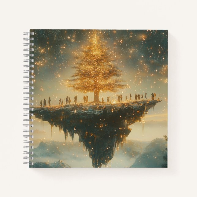 Magical Floating Christmas Tree Notebook Notizbuch (Vorderseite)
