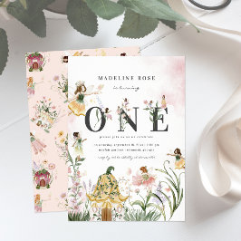 Magical Floral Fairy 1st Birthday Party Einladung