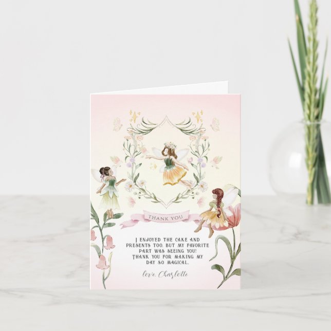 Magical Floral Fairy | Vielen Dank Dankeskarte (Vorderseite)