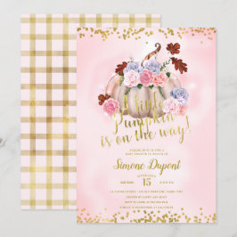 Magical Floral Little Pumpkin Girl Babydusche Einladung