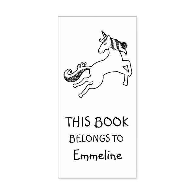 Magical Flying Unicorn Personalisiert Book Briefma Gummistempel (Prägung)