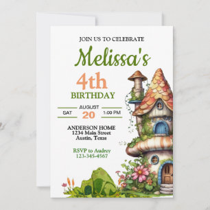 Magical Forest Fairy House Geburtstag Einladung