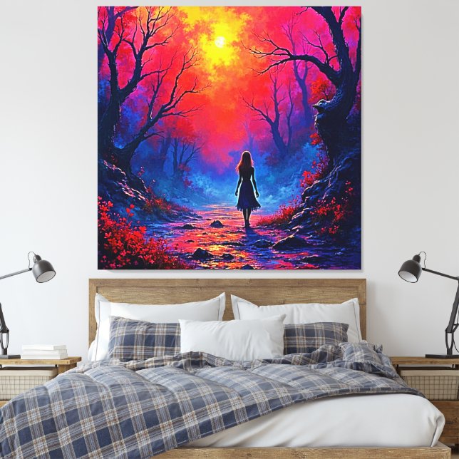 Magical Forest Girls Solitude Design Leinwanddruck (Insitu (Schlafzimmer))
