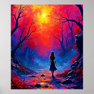 Magical Forest Girls Solitude Design Poster