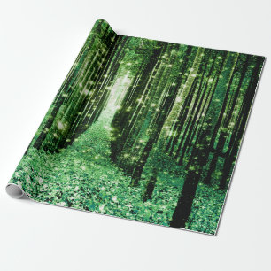 Magical Forest Green Mystery Geschenkpapier