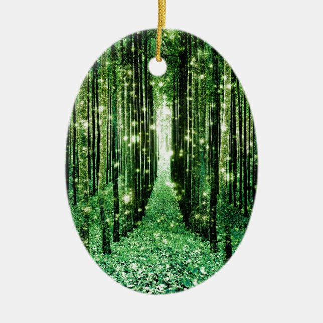 Magical Forest Green Mystery Keramik Ornament (Vorne)