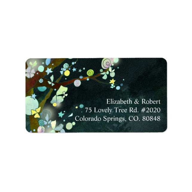 Magical Forest Woodland Wedding Address Adressaufkleber (Vorne)