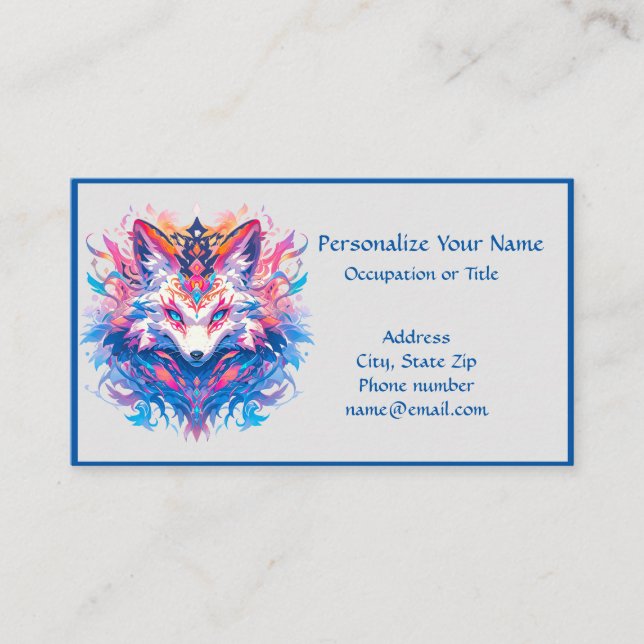 Magical Fox Fantasy Animal Colorime Visitenkarte (Vorderseite)
