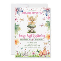 Magical Garden Fairy 1. Geburtstag Einladung