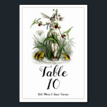 Magical Garden Wedding Burgundy Green Tischnummer<br><div class="desc">Magischer Märchengarten Hochzeit thematische Tischkarte mit einer whimsical Fee, die von Blume und umgeben von Geschöpfen des Gartens und des Teiches. Libelle und springende Fische. Weiße Blume und grüne Blätter laden zum Entspannen ein. Personalisieren Sie mit den Namen der Braut und des Bräutigams. Die vollständige Auswahl der passenden Artikel finden...</div>