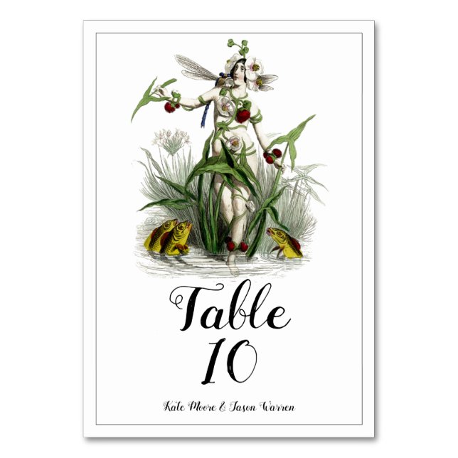 Magical Garden Wedding Burgundy Green Tischnummer (Vorderseite)