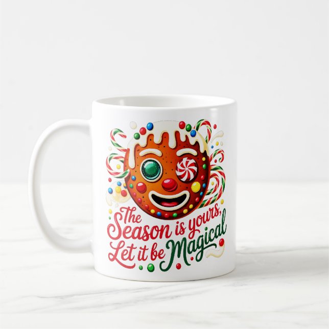 Magical Gingerbread Man Ceramic Cozy Christmas Kaffeetasse (Links)