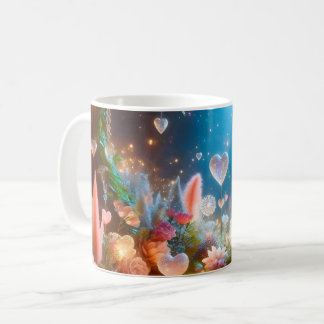 Magical Glowing Flowers Heart Garden  Kaffeetasse