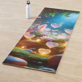 Magical Glowing Flowers Heart Garden  Yogamatte