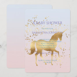 Magical Gold Unicorn Baby Dusche Einladung