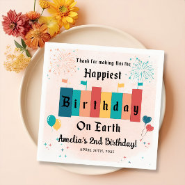 Magical Happiest Girl Birthday Party Serviette