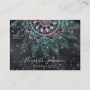 Magical Holographic Mandala Glitzer Sparks Design Visitenkarte