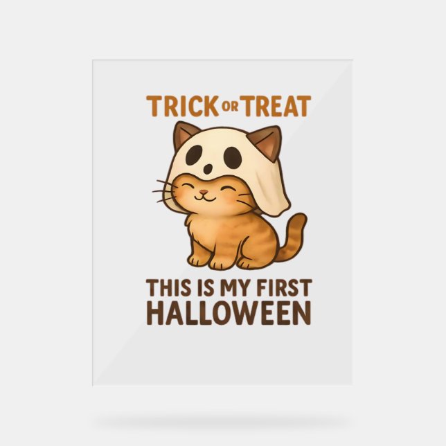 Magical Introvert Cat Pastel Hexenhut Halloween Acrylschild (Vorderseite)