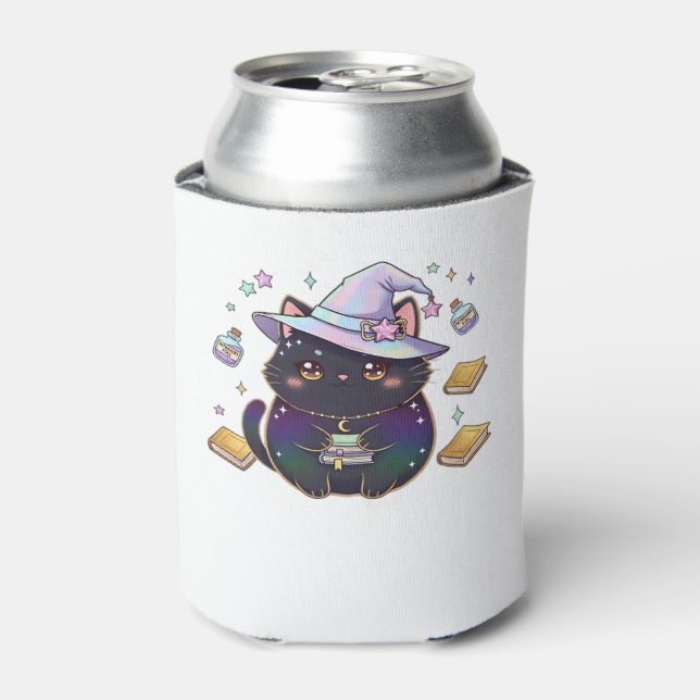 Magical Introvert Cat Pastel Hexenhut Halloween Dosenkühler (Kanne Vorderseite)