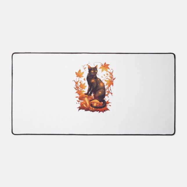 Magical Introvert Cat Pastel Hexenhut Halloween Schreibtischunterlage (Vorderseite)