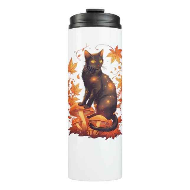 Magical Introvert Cat Pastel Hexenhut Halloween Thermosbecher (Vorderseite)
