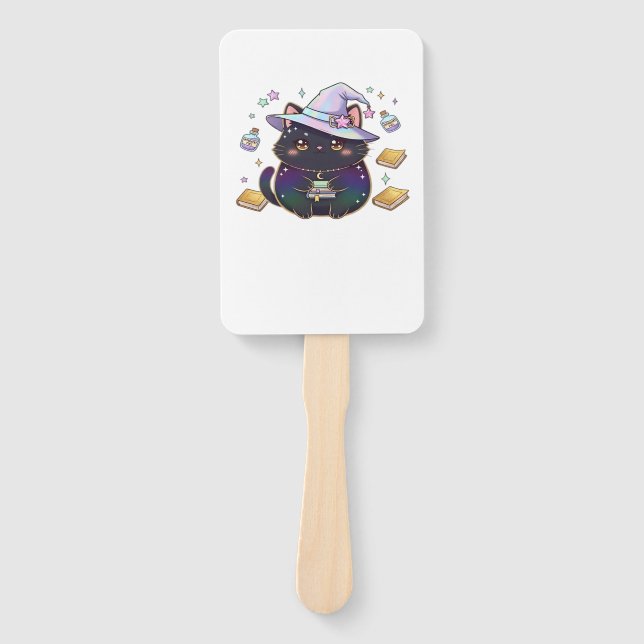 Magical Introvert Cat  Pastel Witch Hat Halloween  Fächer (Vorderseite)