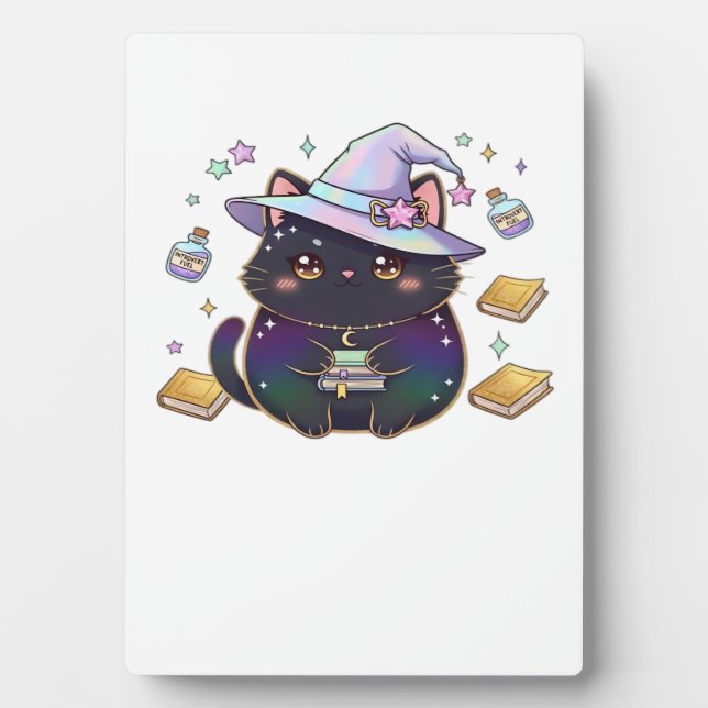 Magical Introvert Cat  Pastel Witch Hat Halloween  Fotoplatte (Vorderseite)