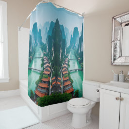 Magical Karst River Serenity" Duschvorhang