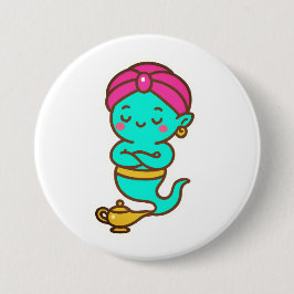 Magical Kawaii Djinn - Neon Spirit Button