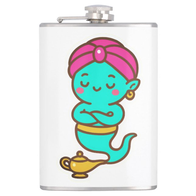 Magical Kawaii Djinn - Neon Spirit Flachmann (Vorderseite)