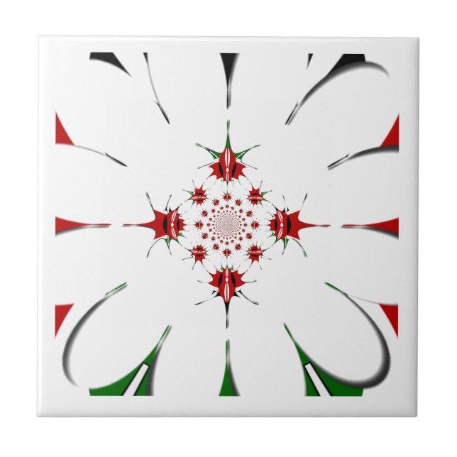 Magical Kenya: Embrace Kultur Kaleidoscope 🇰 🇪. Fliese (Vorderseite)