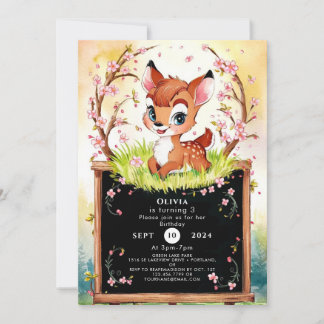 Magical Kids Fawn Geburtstag Einladung