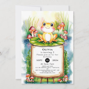 Magical Kids Frog Birthday Einladung