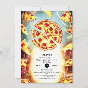 Magical Kids' Pizza zum Geburtstag Einladung